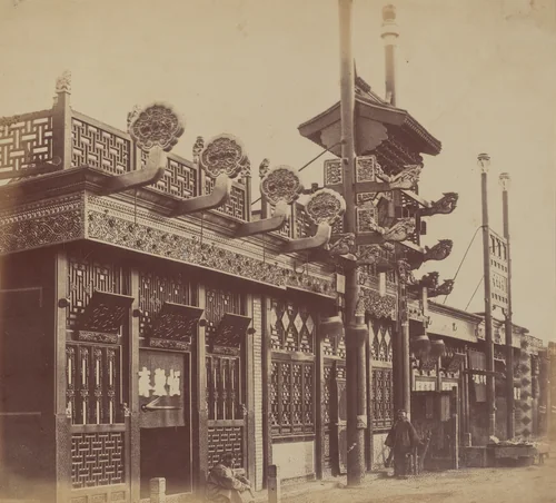 Shops and Street, Chinese City of Pekin, October 1860 by Felice Beato, photograph, 1860