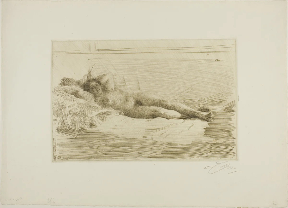 Elin by Anders Zorn, print, 1913-1914