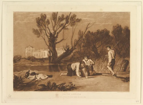 Young Anglers (Liber Studiorum, part VII, plate 32) by Joseph Turner, print, 1811
