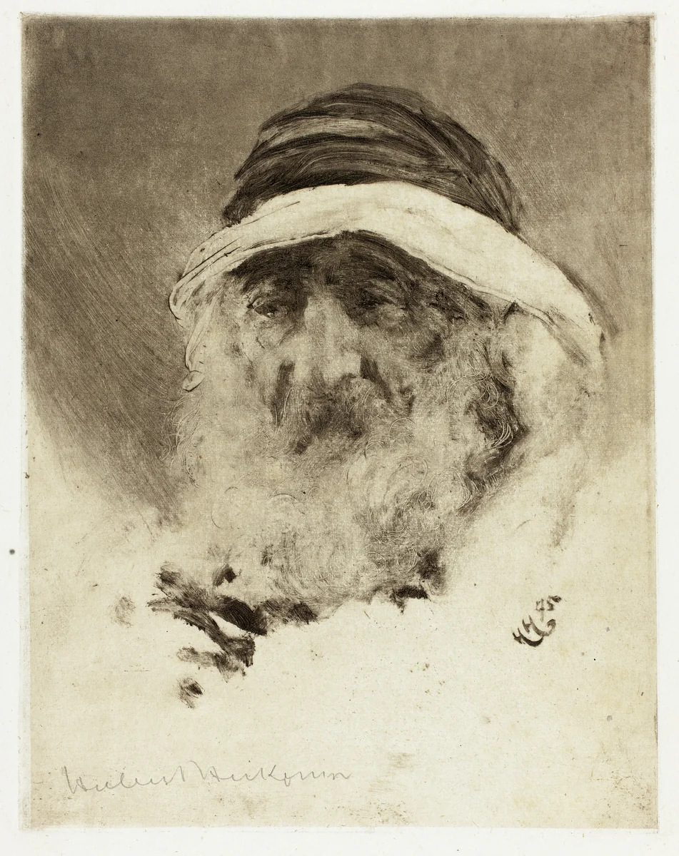Study of an Arab Head by Hubert Herkomer, print, 1895
