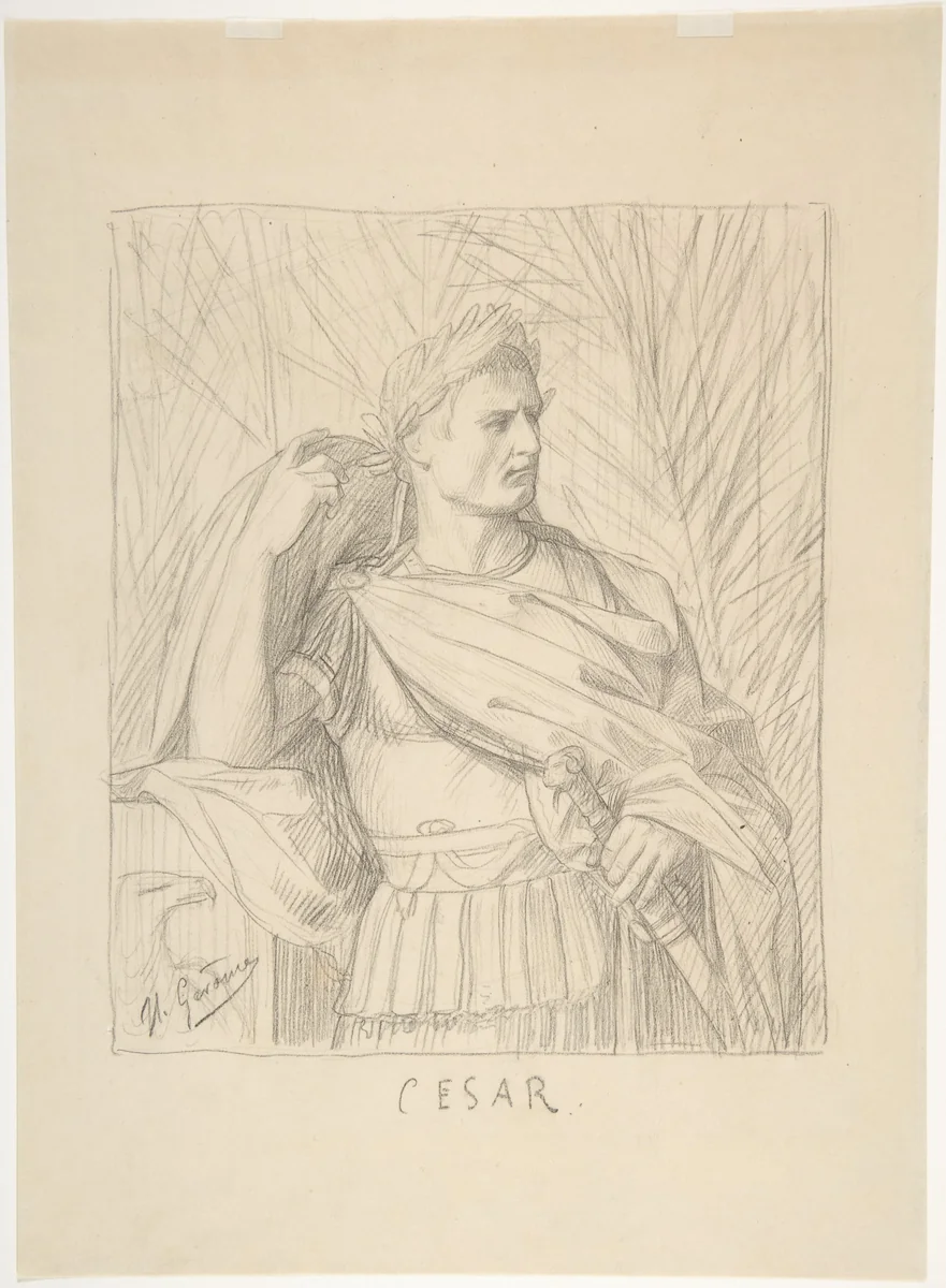 Julius Caesar by Jean-Léon Gérôme, drawing, 1858-1868