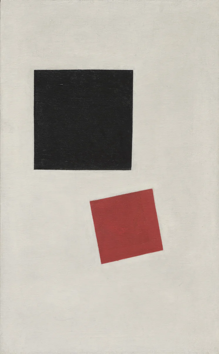 Painterly Realism of a Boy with a Knapsack - Color Masses in the Fourth Dimension by Kazimir Malevich, painting, 1915