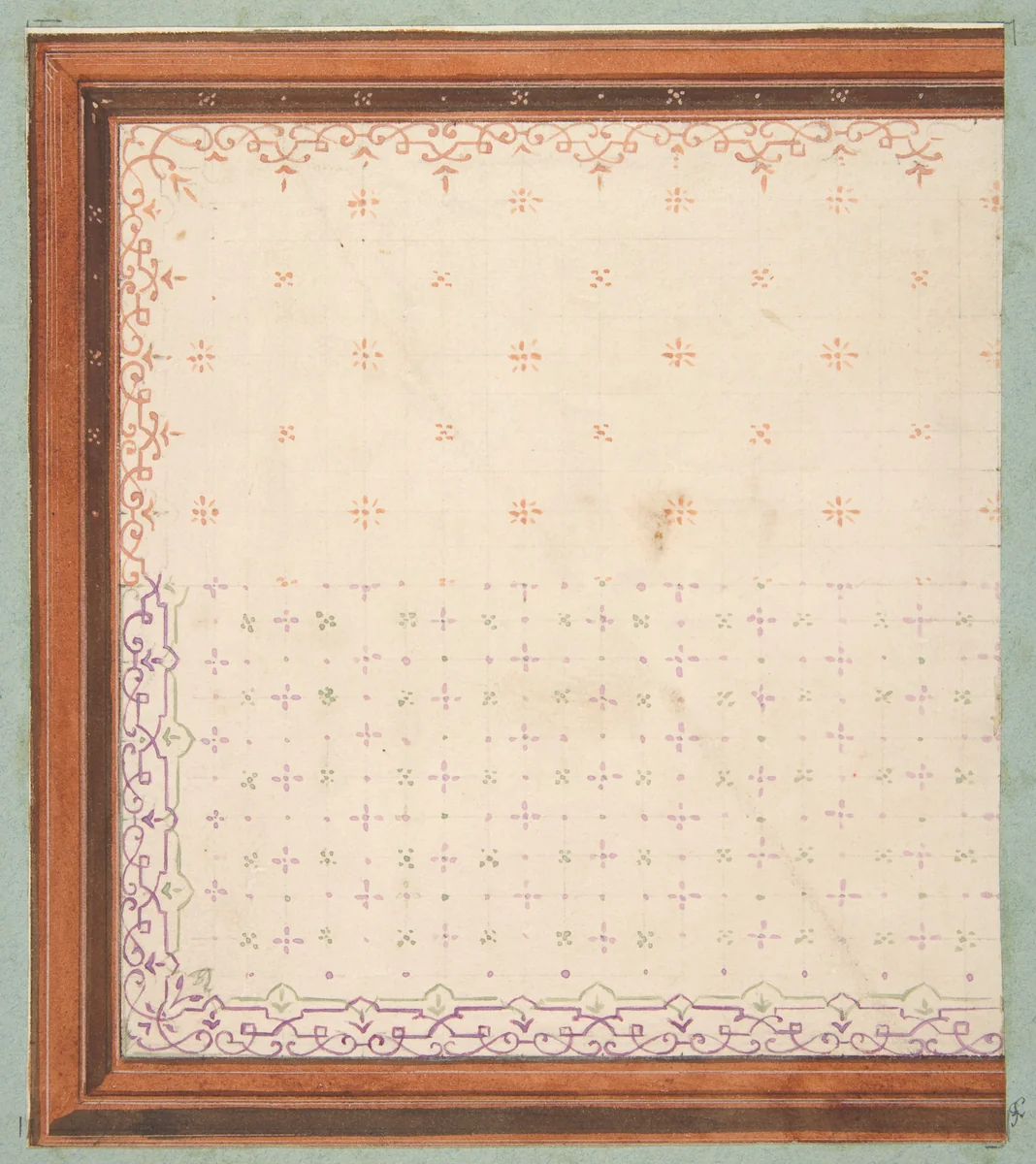 Design for a ceiling by Jules-Edmond-Charles Lachaise, drawing, 1850-1900