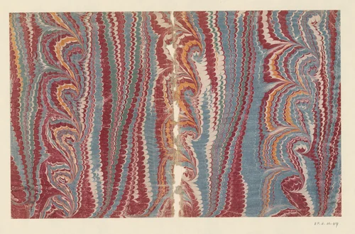 Spiraalkammarmer in rood, geel, blauw en groen by anonymous, other, 1700-1850