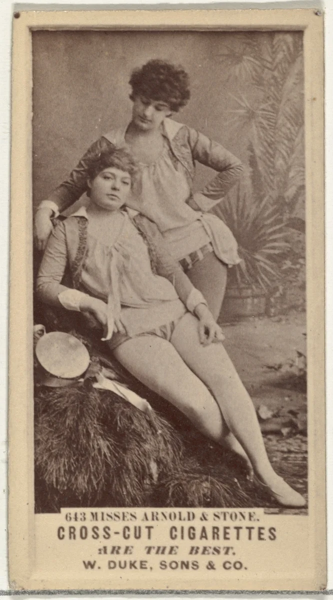 Card Number 613, Misses Arnold and Stone, from the Actors and Actresses series (N145-3) issued by Duke Sons & Co. to promote Cross Cut Cigarettes by W. Duke, Sons & Co., photograph, 1880-1889