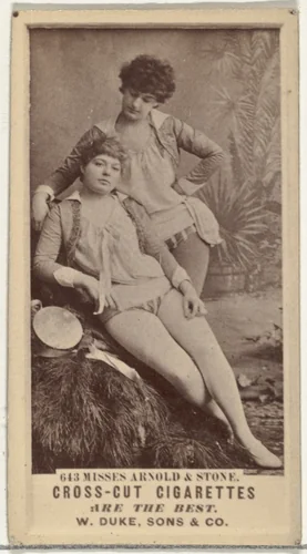 Card Number 613, Misses Arnold and Stone, from the Actors and Actresses series (N145-3) issued by Duke Sons & Co. to promote Cross Cut Cigarettes by W. Duke, Sons & Co., photograph, 1880-1889