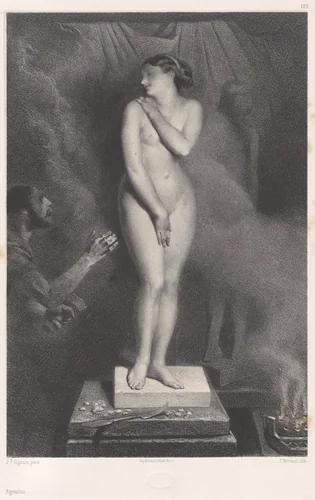 Pygmalion and Galatea by Jean François Gigoux, print, 1847-1867