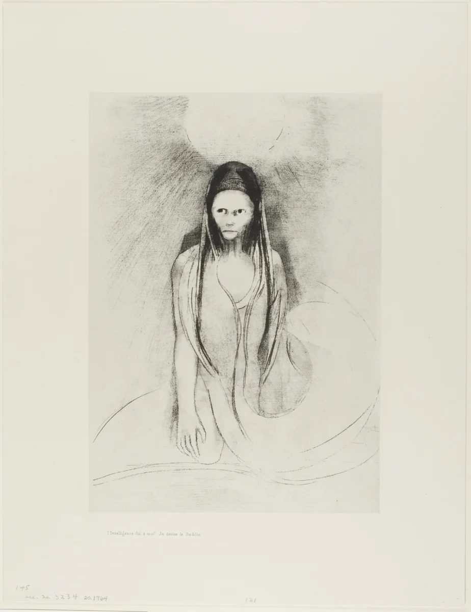 Intelligence was Mine! I Became the Buddha, plate 12 of 24 by Odilon Redon, print, 1896