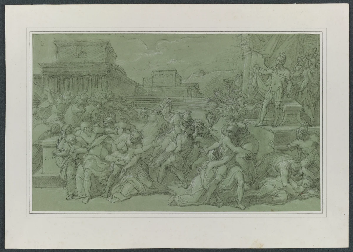Rape of the Sabines by Vincenzo Camuccini, drawing, 1815-1825