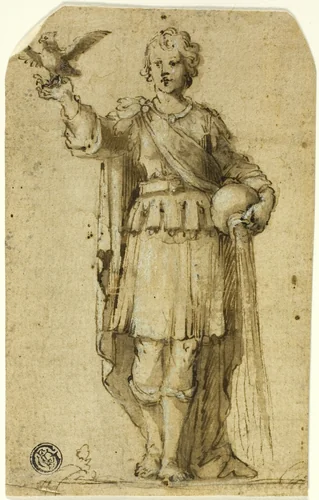 Saint Florian by Alessandro Turchi, drawing, 1600-1610