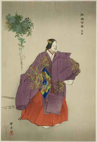 Teika, from the series "One Hundred No Dramas (Nogaku hyakuban)" by Tsukioka Kogyo, print, 1893-1908