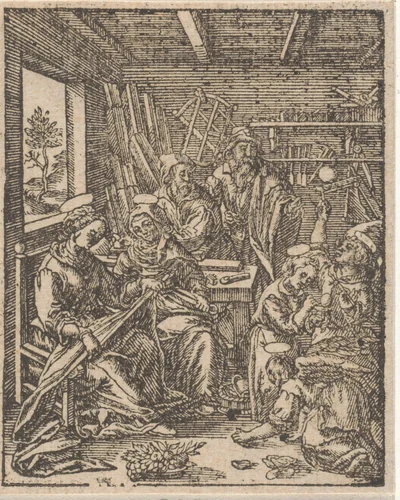Christuskind blaast zeepbellen by Christoffel van Sichem, print, 1617-1658