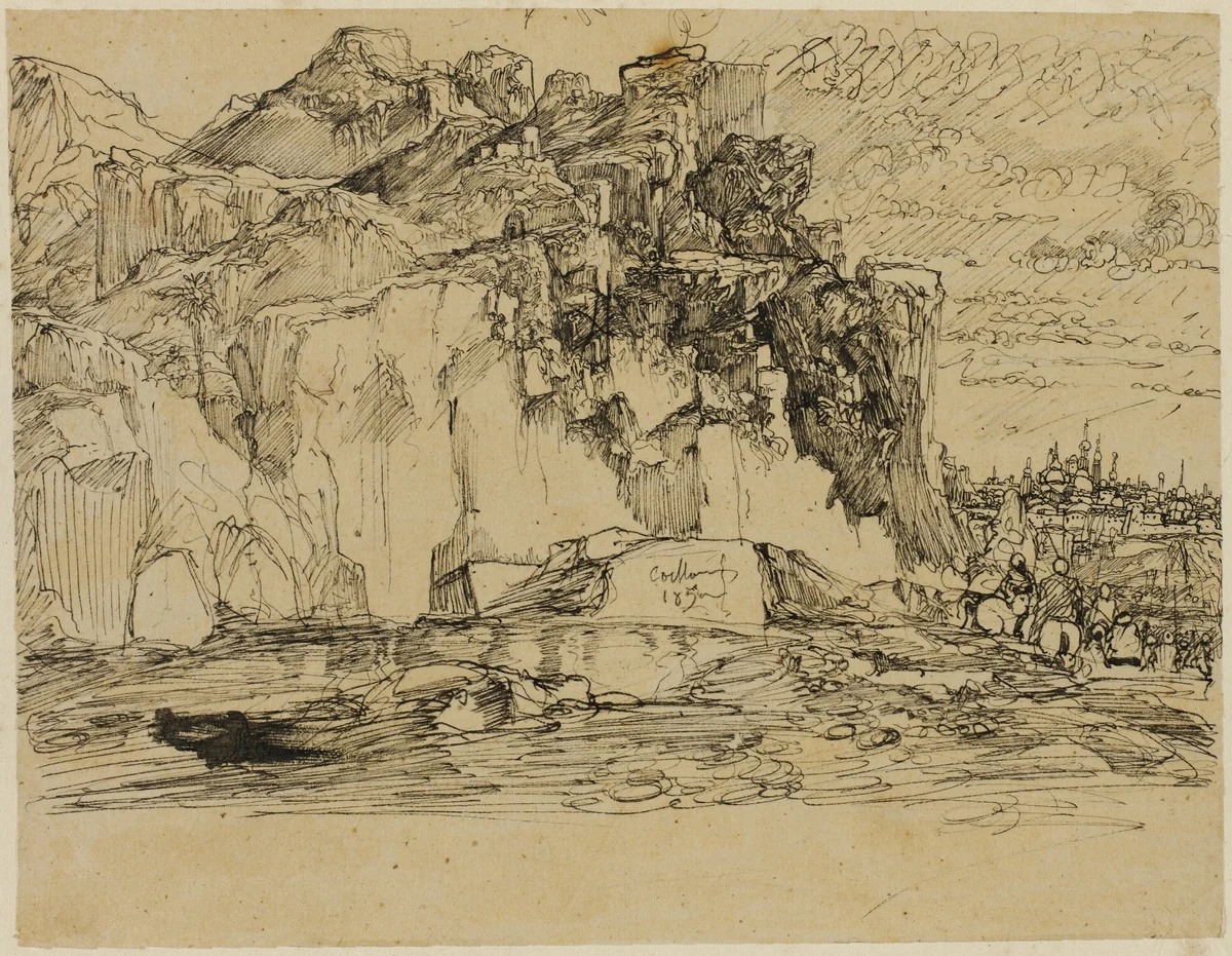 Caucasian Landscape by Rodolphe Bresdin, drawing, 1850-1859