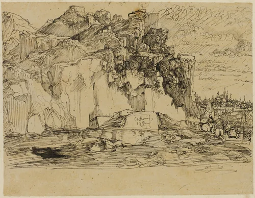 Caucasian Landscape by Rodolphe Bresdin, drawing, 1850-1859