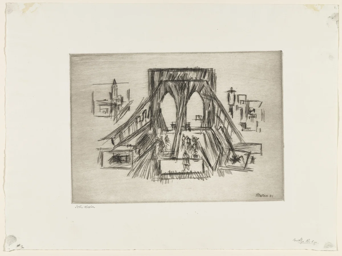 Approach to the Bridge by John Marin, print, 1931