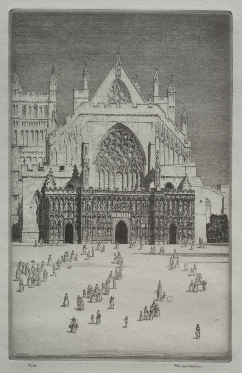 Exeter Cathedral by Herbert Gordon Warlow, print