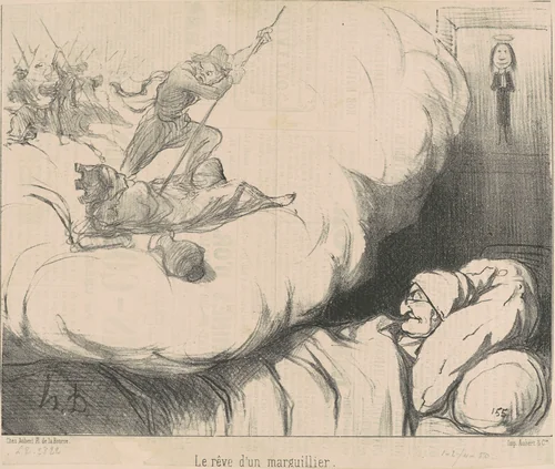 Le rêve d'un marguillier by Honoré Daumier, print, 1850
