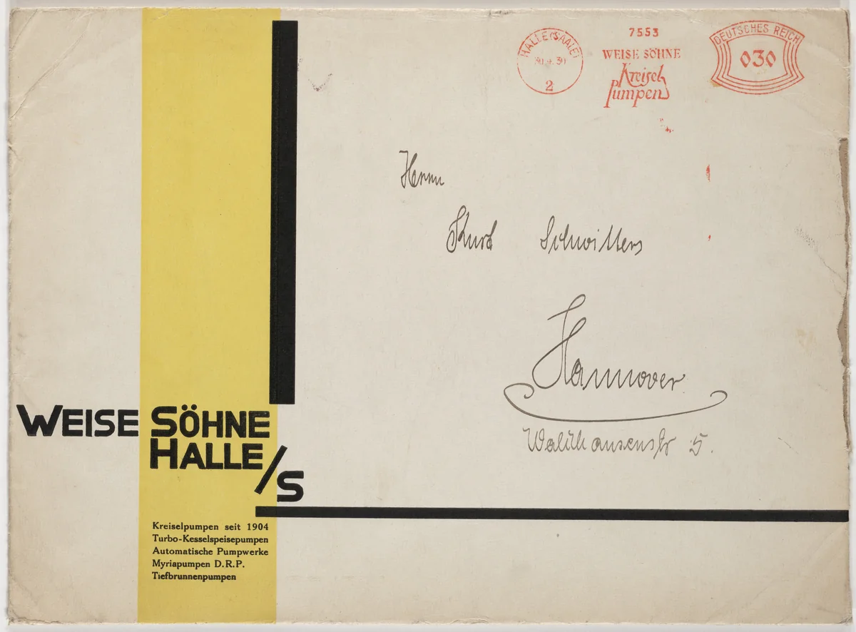 Weise Söhne Halle/s by Kurt Schwitters, design, 1927