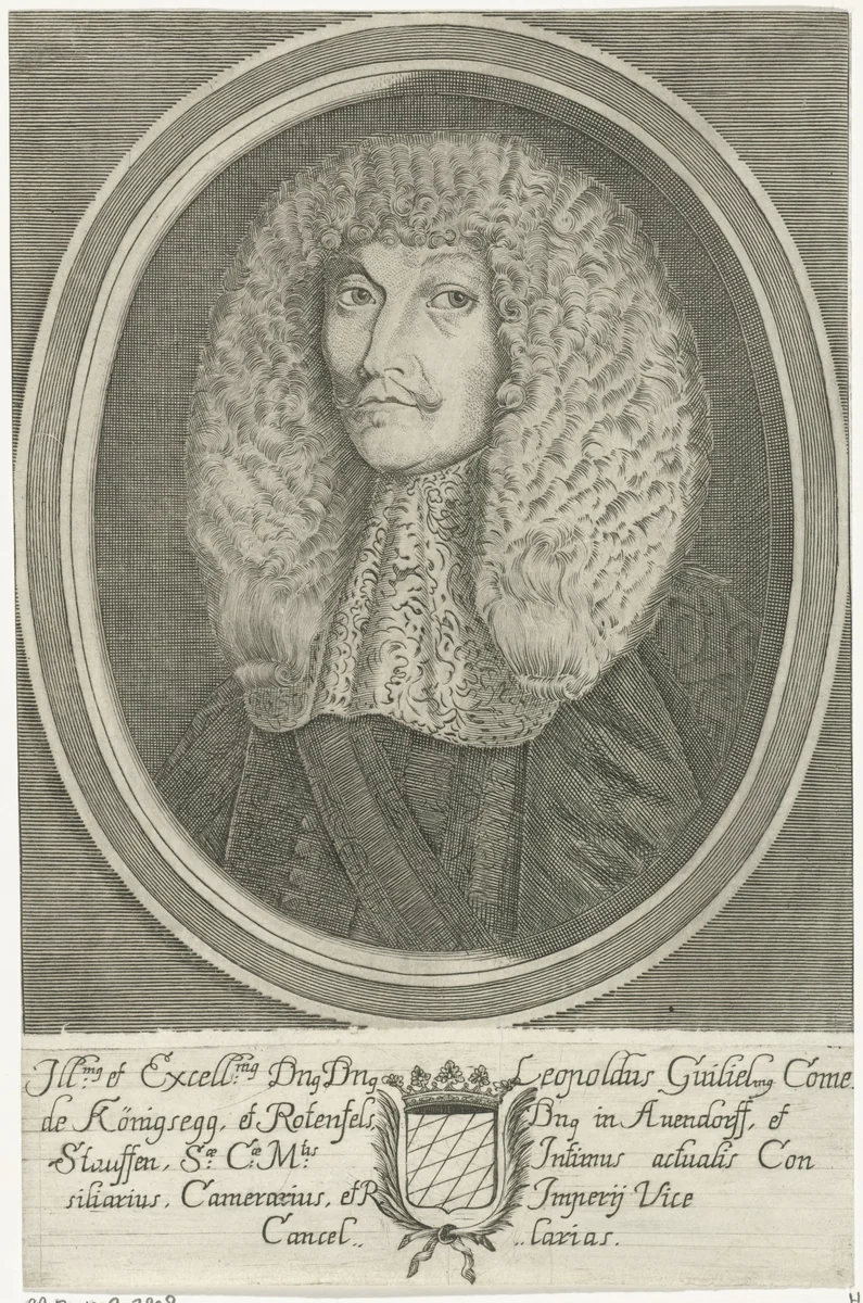 Portret van Leopold Willem, graaf van Königsegg-Rothenfels by anonymous, print, 1670-1723