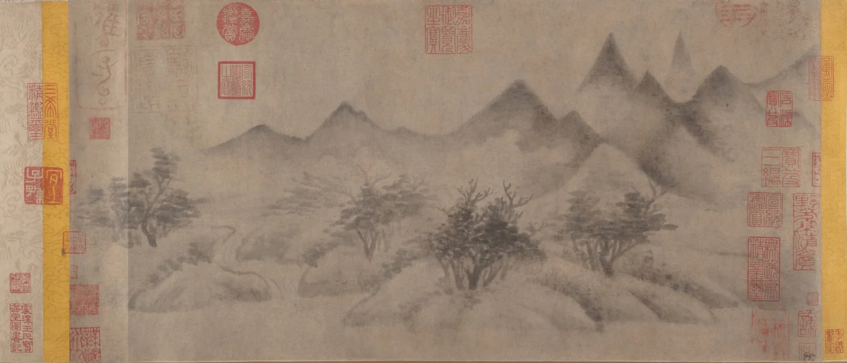 Cloudy Mountains by Mi Youren, painting, 1127-1279