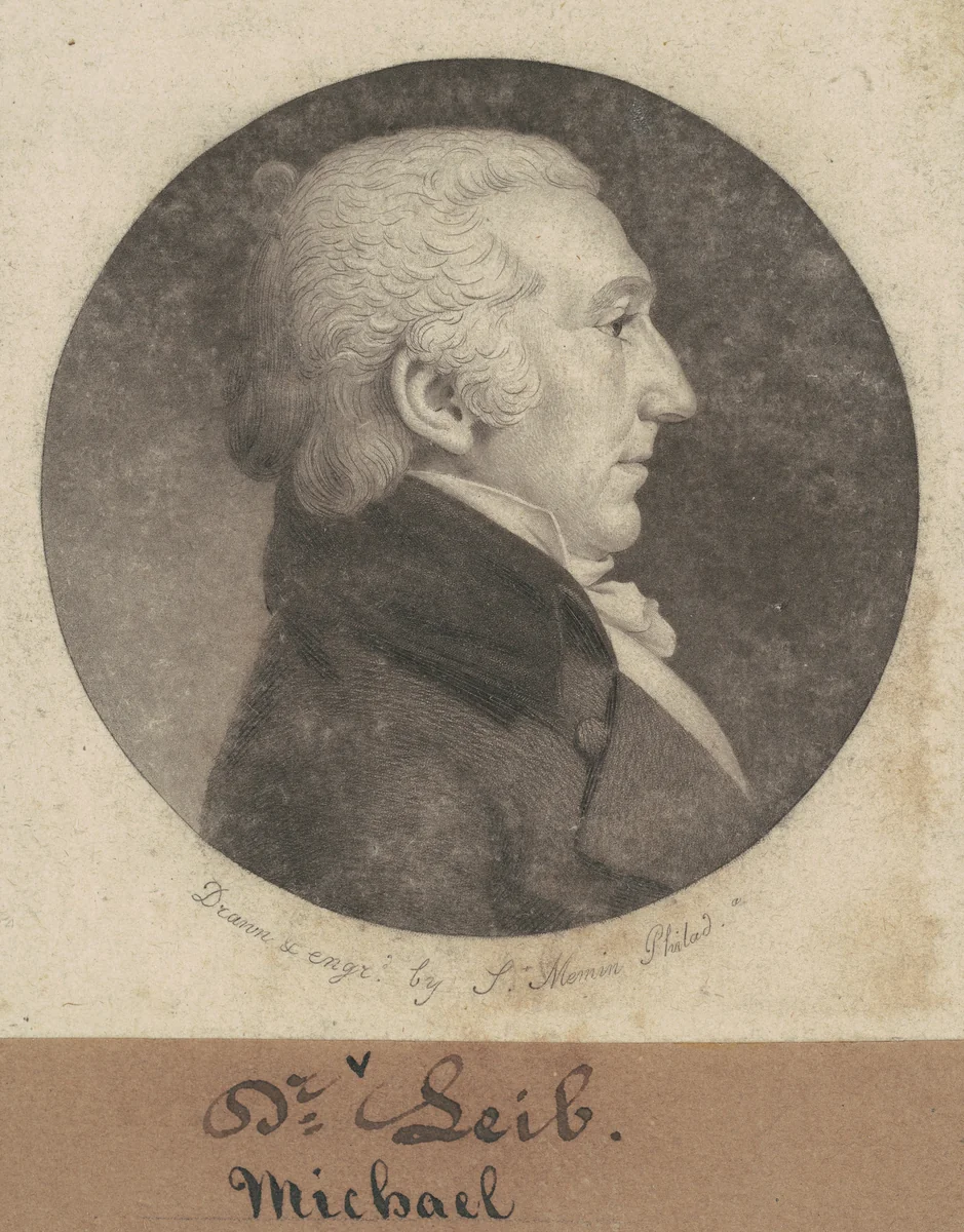 Michael Leib by Charles B. J. Févret de Saint-Mémin, print, 1802