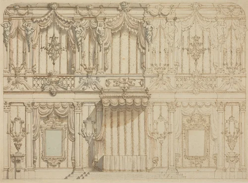 Design for a State Bedroom by Francesco Nicoletti, drawing, 1730