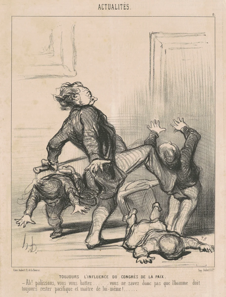 Toujours l'influence du congres de la paix ... by Honoré Daumier, print, 1849