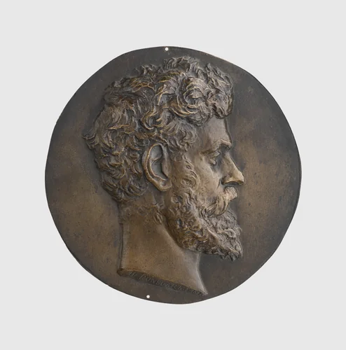 Self Portrait by François-Joseph-Hubert Ponscarme, metalwork, 1871