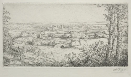 A Valley in Burgundy by Alphonse Legros, print, 1857-1911
