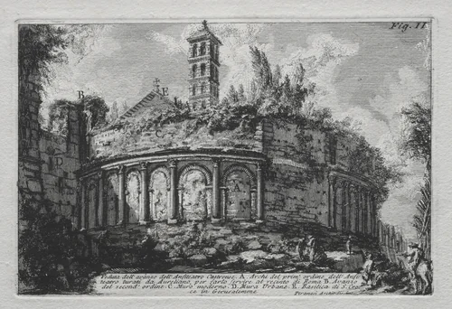 Veduta dell'avanzo dell'Anfiteatro Castranse by Giovanni Battista Piranesi, print, 1750-1759