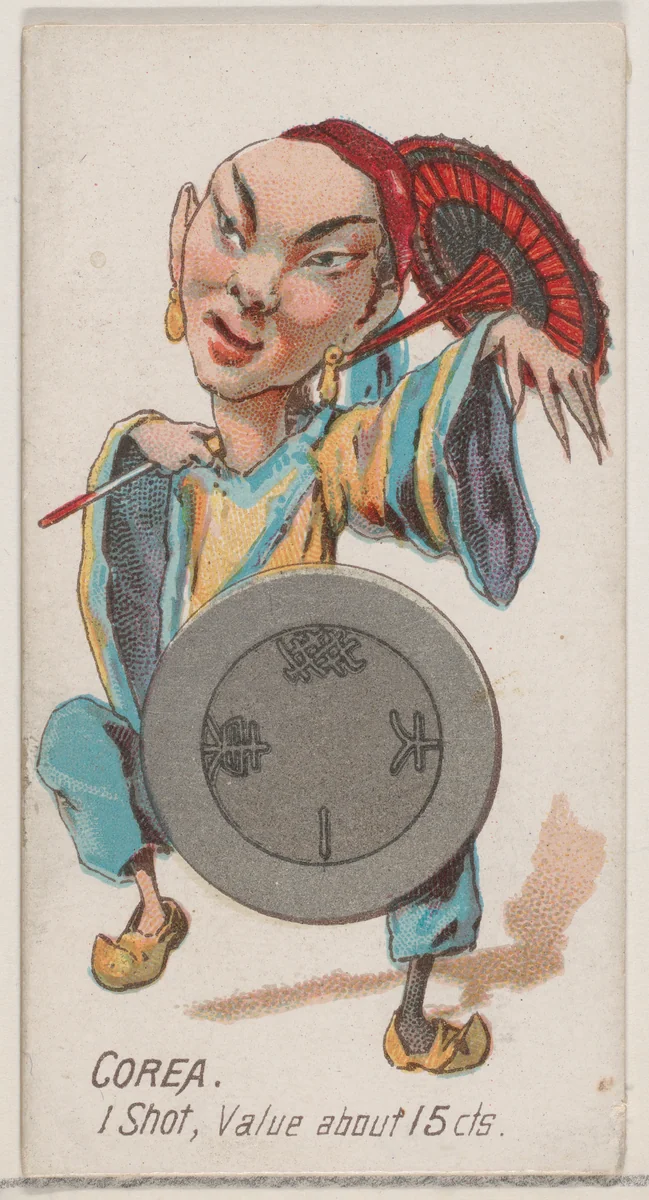 Caricatured Korean, 1 Shot, from the series Coins of All Nations (N72, variation 2) for Duke brand cigarettes by W. Duke, Sons & Co., print, 1889
