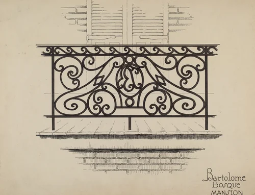 Wrought Iron Railing by Thomas Byrne, index of american design, 1936