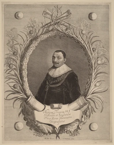 Martin van Tromp by Jonas Suyderhoff; Hendrik Gerritsz Pot, print, 1613-1686