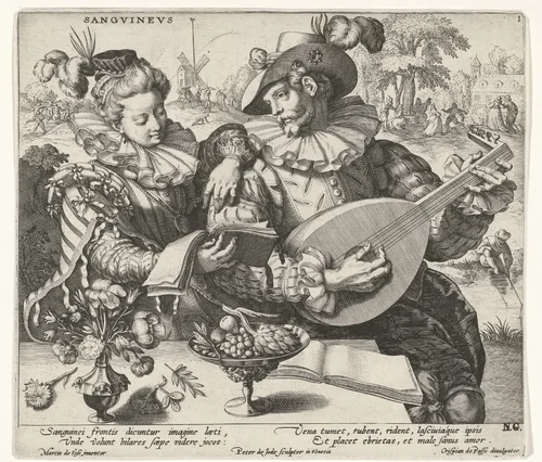 Het sanguinisch temperament by Unknown, print, 1590-1632