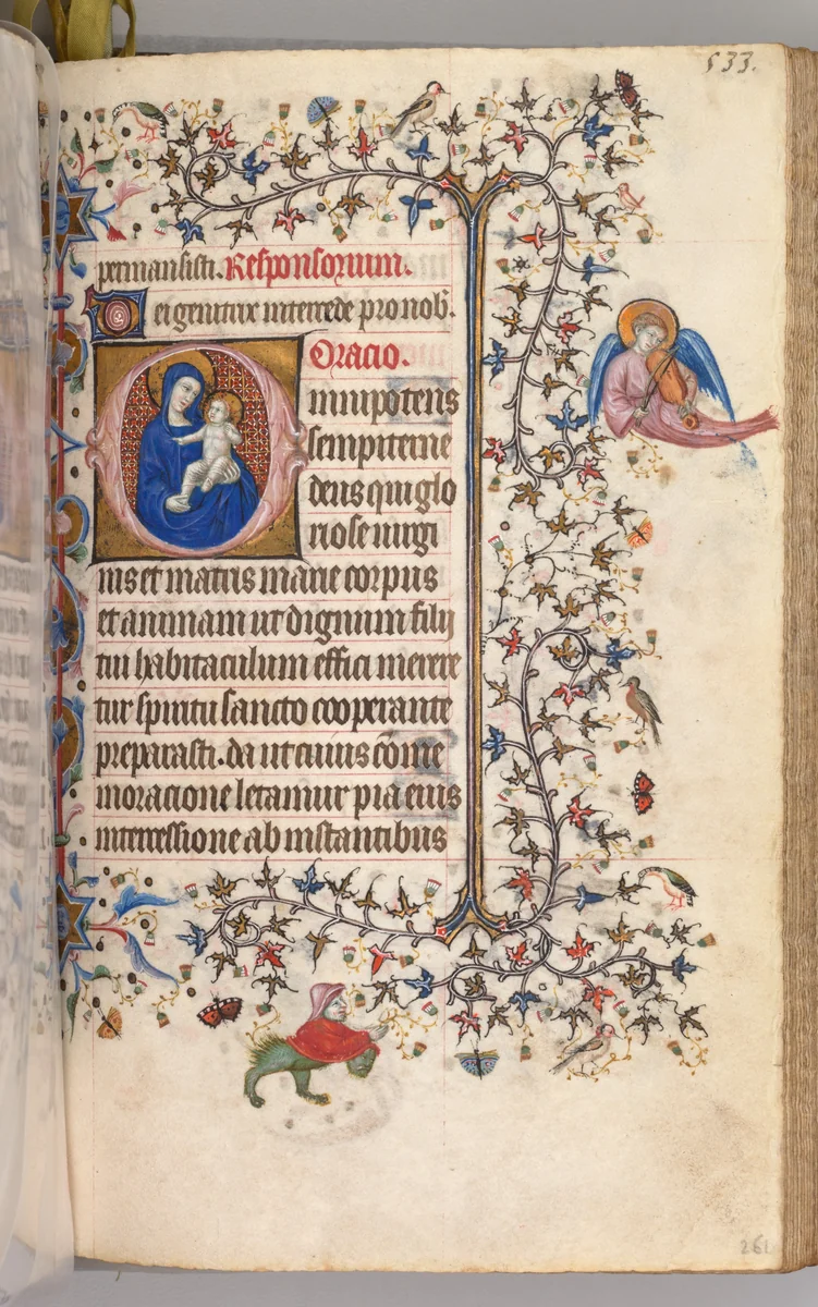 Hours of Charles the Noble, King of Navarre (1361-1425): fol. 261r, Virgin and Child by Master of the Brussels Initials and Associates, book, 1400-1410