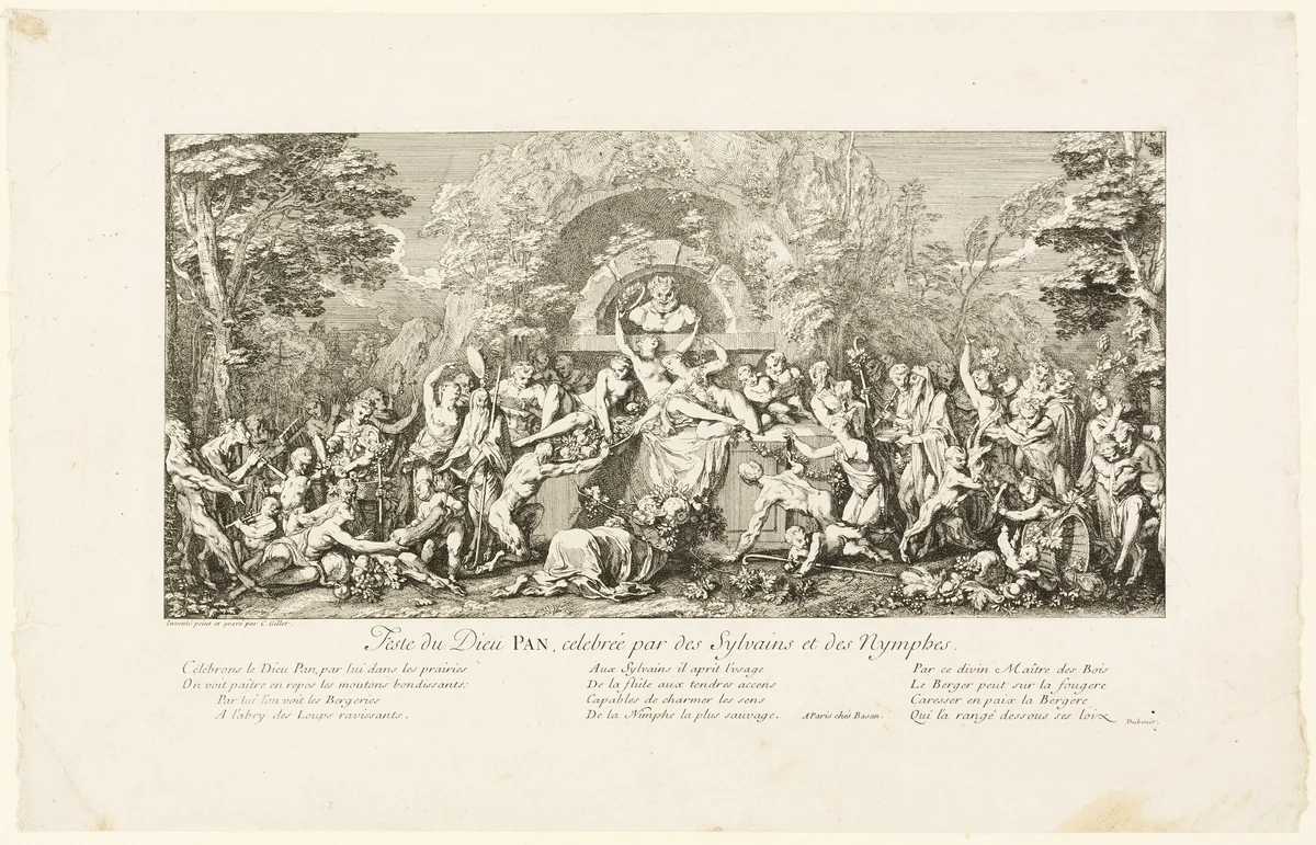 Festival of the God Pan, Celebrated by the Sylvans by Claude Gillot, print, 1693-1722