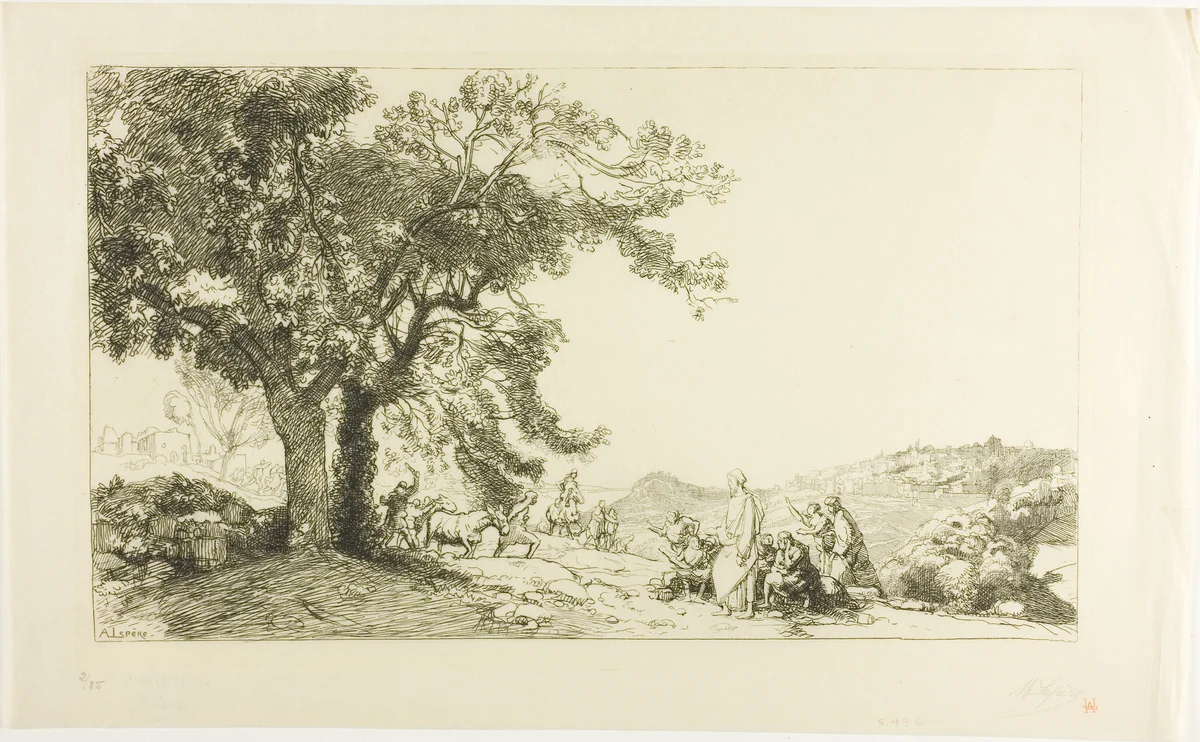 Christ on the Morning of Palm Sunday by Louis Auguste Lepère, print, 1918