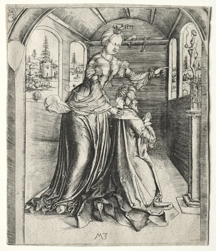 Solomon Worshipping Idols by Master MZ, print, 1501