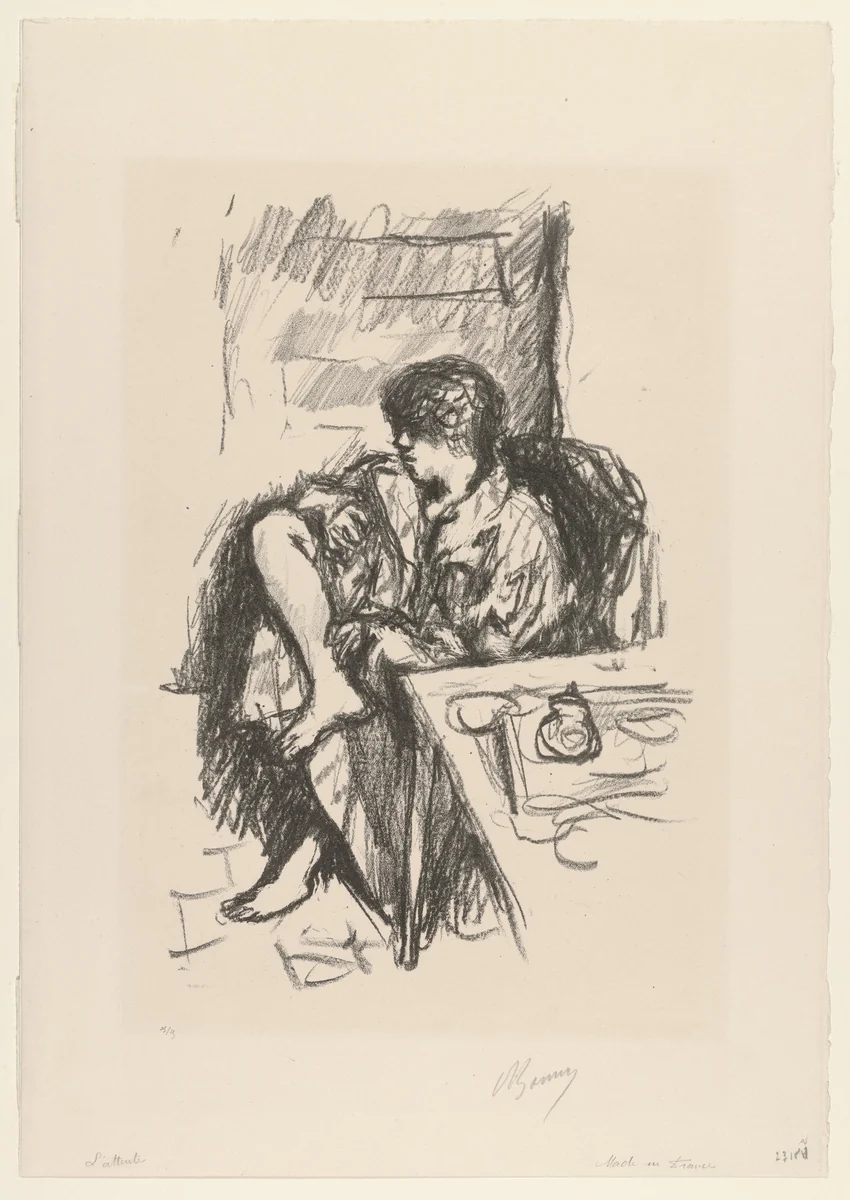 Woman Dressing, Seated (La Toilette Assise) from the portfolio Pierre Bonnard, Peintre et Lithographe by Pierre Bonnard, print, 1925