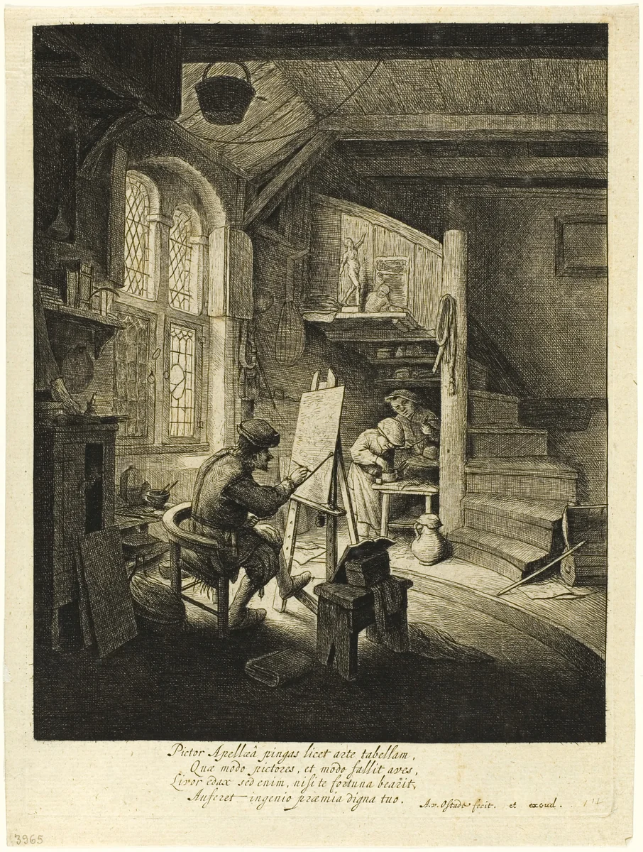 The Painter by Adriaen van Ostade, print, 1642-1652