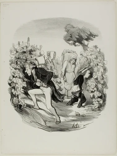 Oh Blast! ... the grapes really aren't good this year!, plate 24 from Pastorales by Honoré-Victorin Daumier, print, 1845