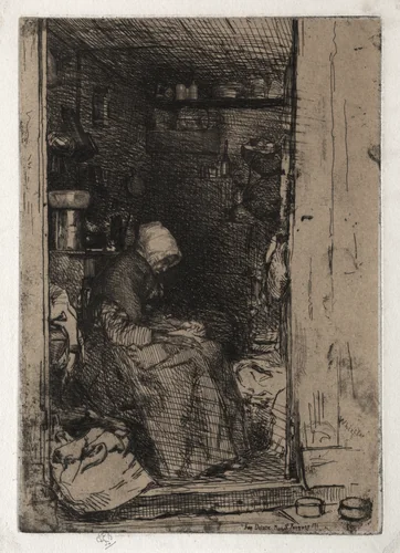 The Old Rag Woman, No. 10 by James McNeill Whistler, print, 1858