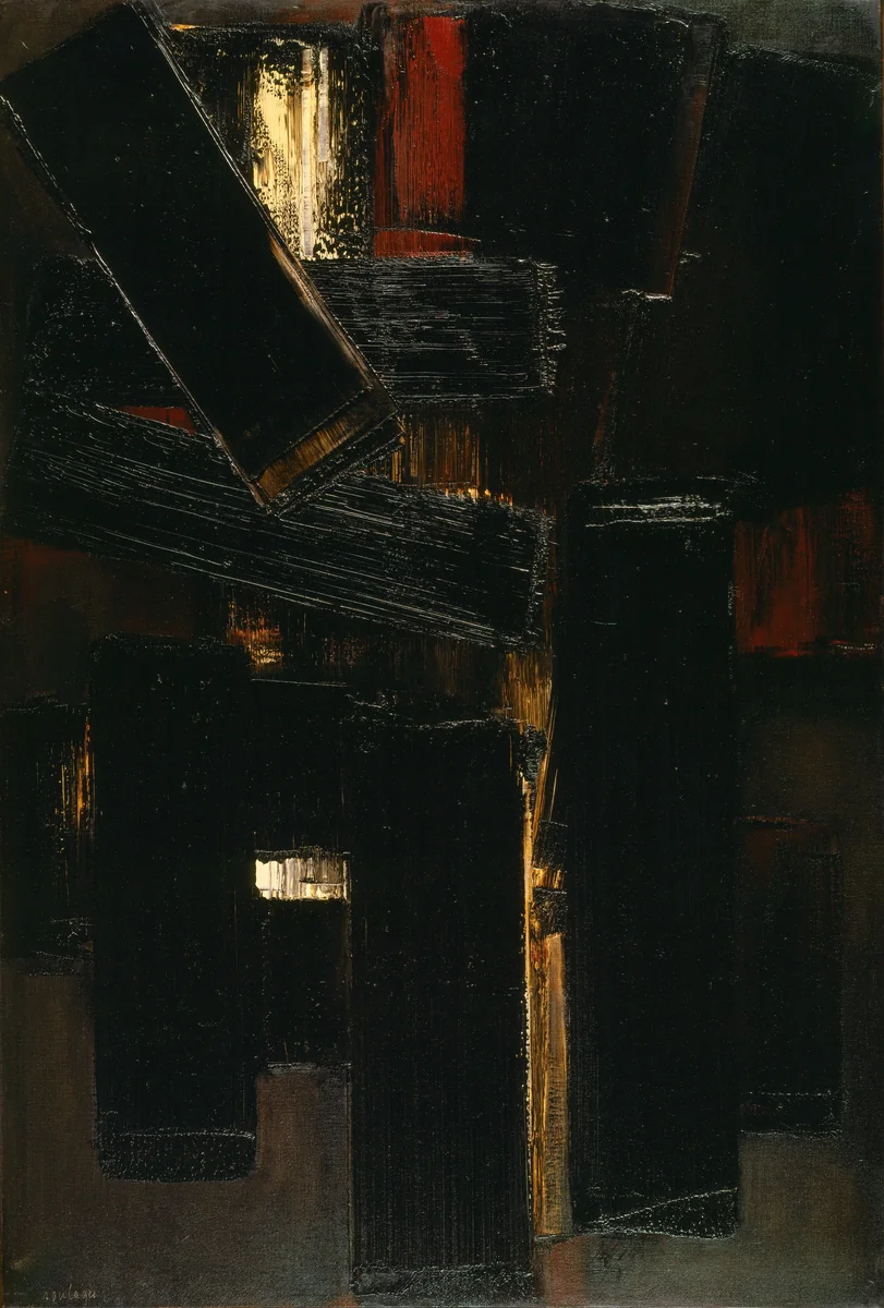 Peinture 130 x 89 cm, 6 mars 1955 by Pierre Soulages, painting, 1955
