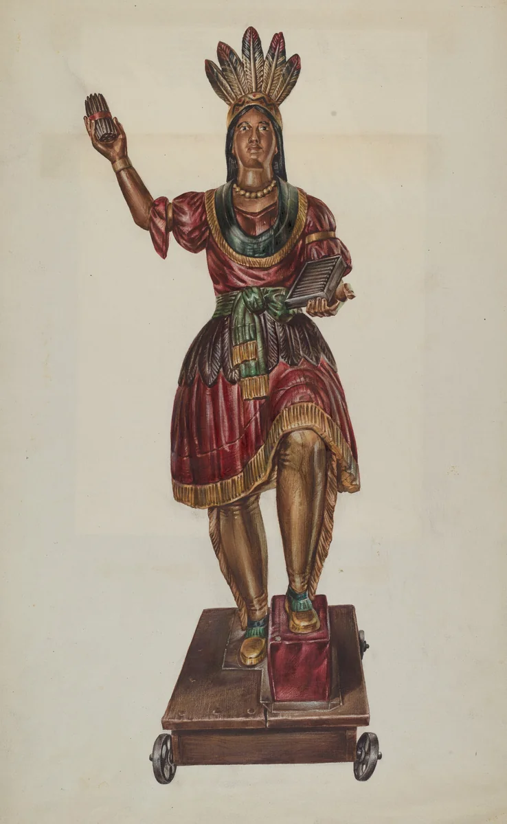 Cigar Store Indian by James McLellan, index of american design, 1939