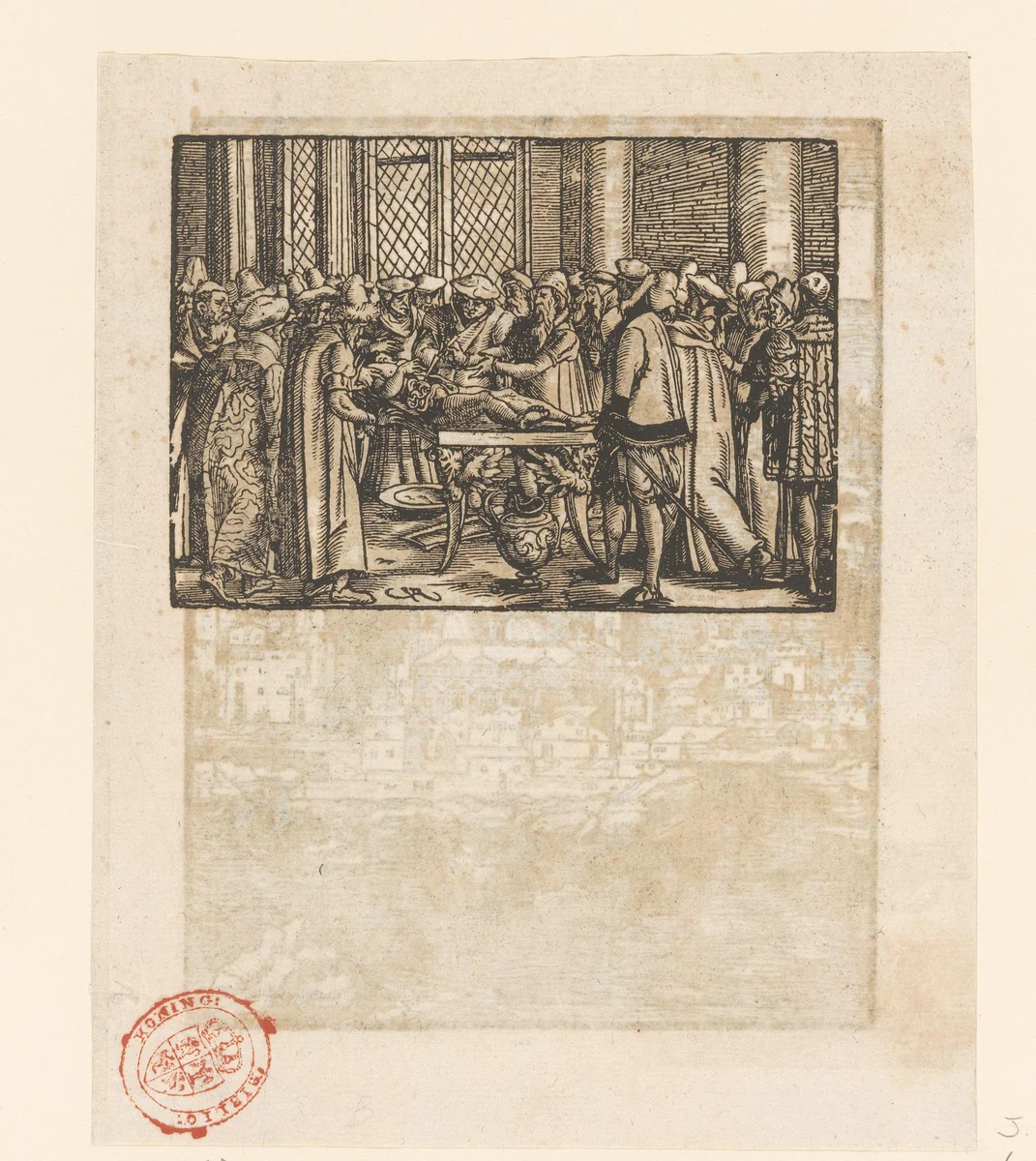 Anatomische les by anonymous, print, 1600-1699