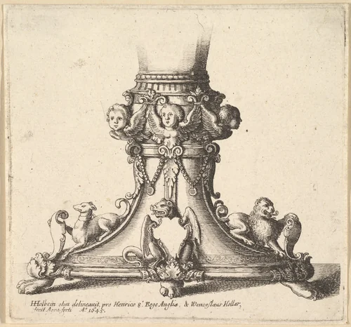 Base of an ornamental cup by Wenceslaus Hollar, print, 1645