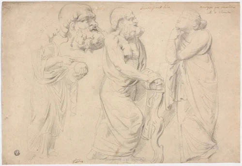 Studies of a Roman Sarcophagus by Peter Paul Rubens, drawing, 1602-1603