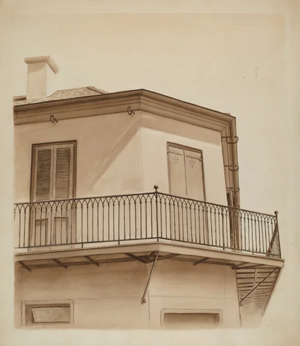 Wrought Iron Balcony Rail by Al Curry, index of american design, 1936