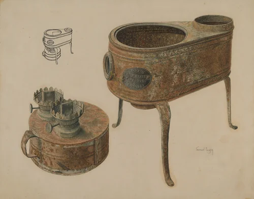 Kerosene Lamp Heater by Samuel Faigin, index of american design, 1942