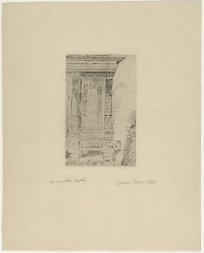 The Haunted Furniture (Le meuble hanté) by James Ensor, print, 1888